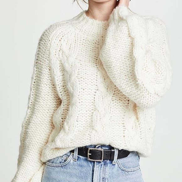 Anine Bing Sweaters | Anine Bing Ali Cable Knit Sweater | Ivory | Small | Good Condition | Color: Cream | Size: S | Pm-26154534's Closet
